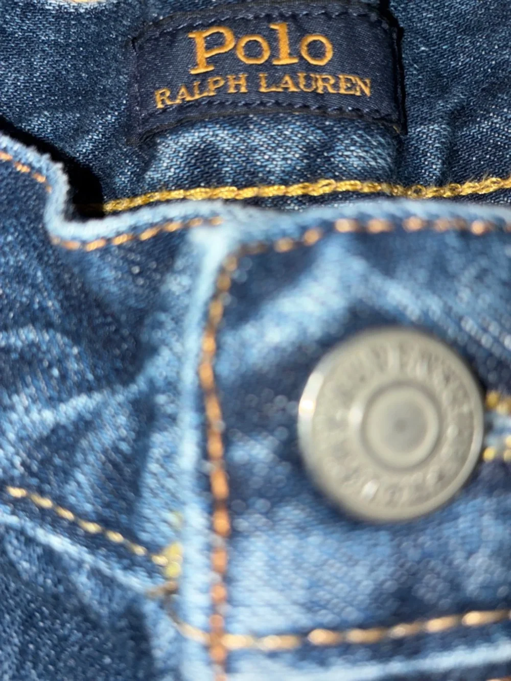 Polo by Ralph Lauren Blue Slim Straight Jeans with Multicolor Patchwork - Picture 2 of 5